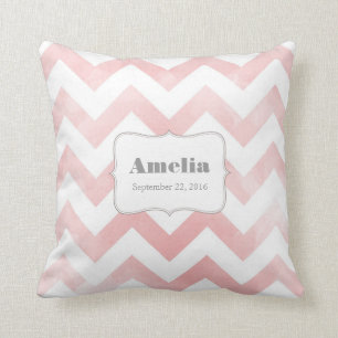Baby Pillow - pink chevron pattern