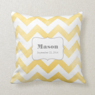 Baby Pillow - yellow chevron pattern