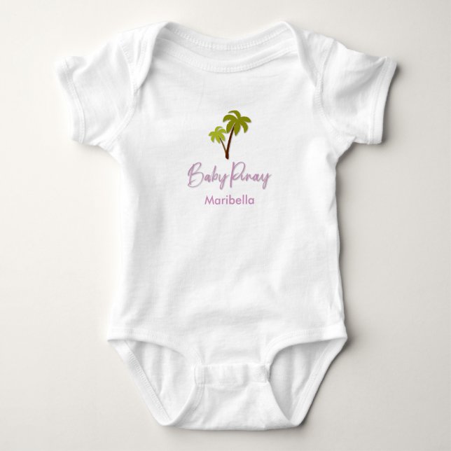Baby Pinay Palm Tree with Custom Name Bodysuit (Front)