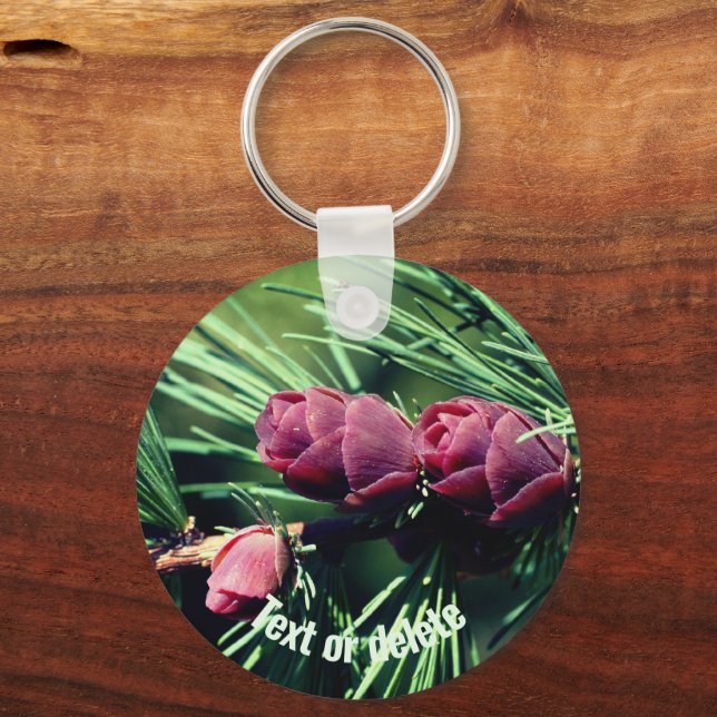 Baby Pine Cones Nature Personalised Key Ring (Front)