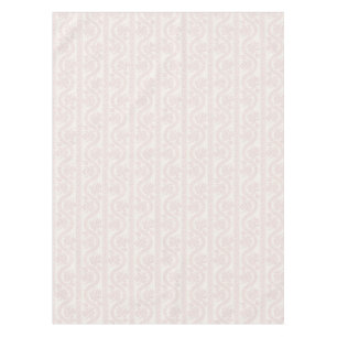 Baby Pink and Bone Floral Stripe Tablecloth
