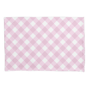 Baby Pink and White Gingham Pattern Pillowcase