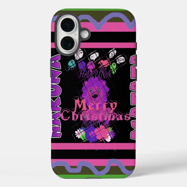 Baby pink Beautiful Merry Christmas Hakuna Matata Case-Mate iPhone Case (Back)