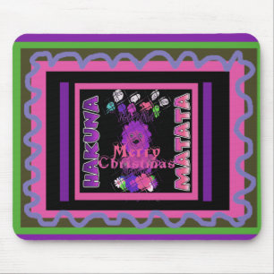 Baby pink Beautiful Merry Christmas Hakuna Matata Mouse Pad