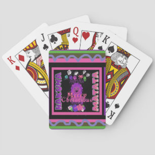 Baby pink Beautiful Merry Christmas Hakuna Matata Playing Cards