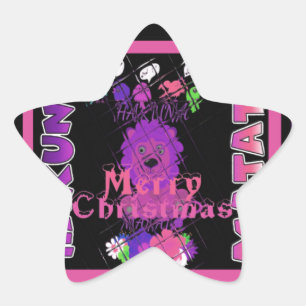 Baby pink Beautiful Merry Christmas Hakuna Matata Star Sticker