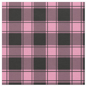 Baby Pink & Black Buffalo Plaid Fabric