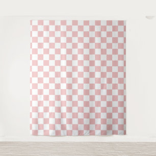 Baby Pink Chequerboard Tapestry