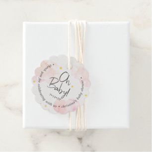 Baby Pink Clouds Oh Baby Thank you Favour Tags