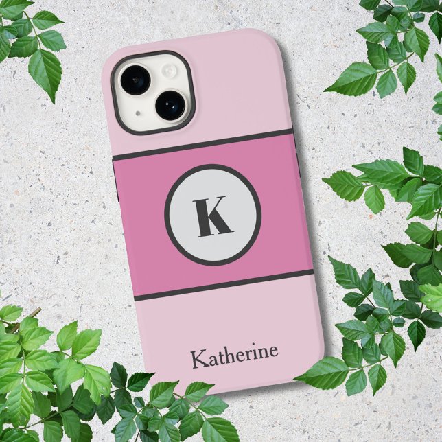 Baby Pink Colour Block Custom Name Case-Mate iPhone Case (Creator Uploaded)