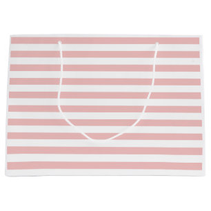 Baby Pink Colour Stripes Vacation Summer Pastel Large Gift Bag