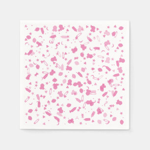 Baby Pink Confetti Baptism Christening Napkin