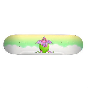 Baby Pink Dragon Cracked Egg Starry Sky Skateboard