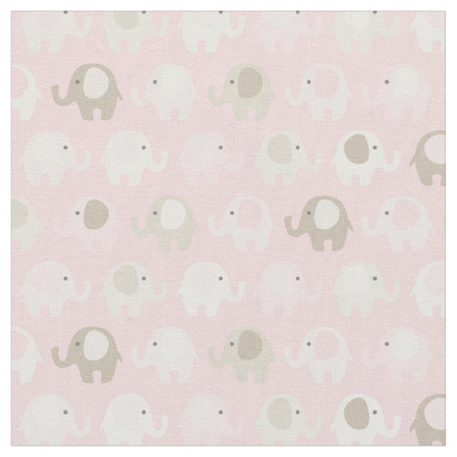Baby Pink Elephant Fabric (Close Up)