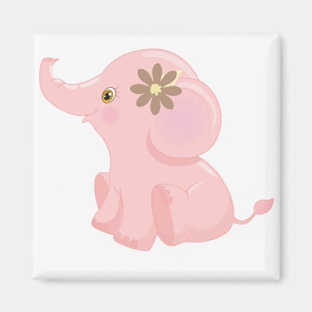 Baby Pink Elephant Magnet (Front)