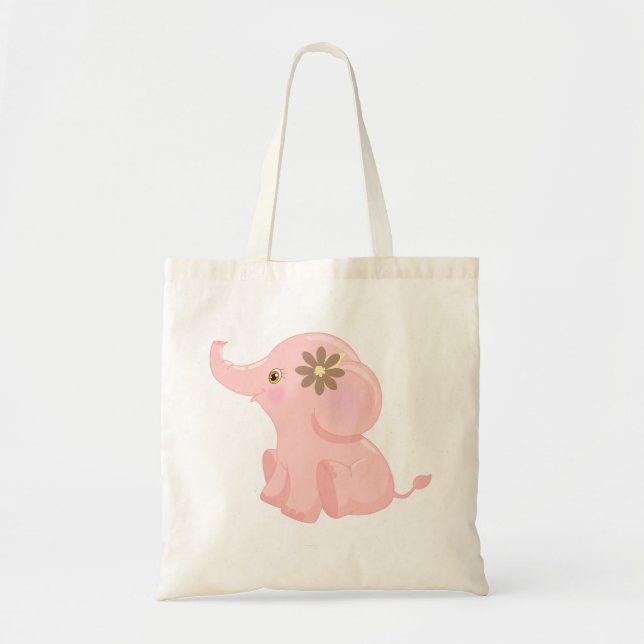 Baby Pink Elephant Tote Bag (Front)