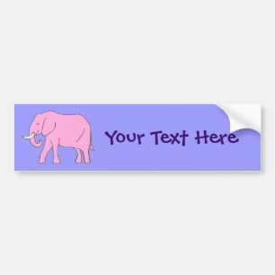 Baby Pink Elephant Walking Bumper Sticker