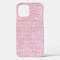 Baby Pink Faux Crocodile Leather