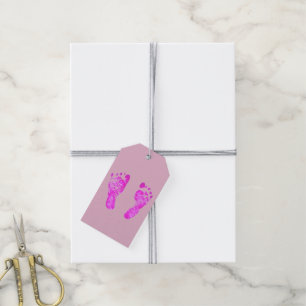 Baby Pink Footprints Gift Tags