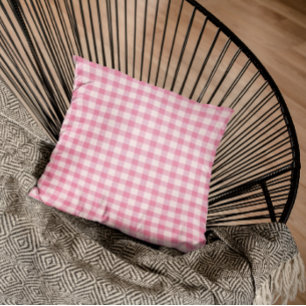 Baby Pink Gingham Cushion