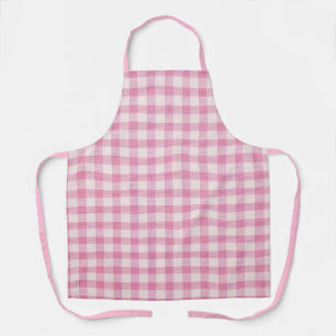 Baby Pink Gingham Pattern Apron