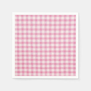 Baby Pink Gingham Pattern Napkin