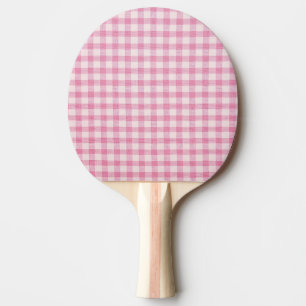 Baby Pink Gingham Pattern Ping Pong Paddle