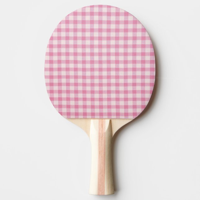 Baby Pink Gingham Pattern Ping Pong Paddle (Front)