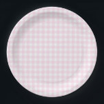 Baby Pink Gingham Plaid Paper Plate<br><div class="desc">Baby Pink Gingham Plaid</div>