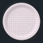 Baby Pink Gingham Plaid Paper Plate<br><div class="desc">Baby Pink Gingham Plaid</div>