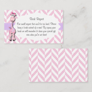 Baby Pink Giraffe Baby Boy Shower Book Request Enclosure Card