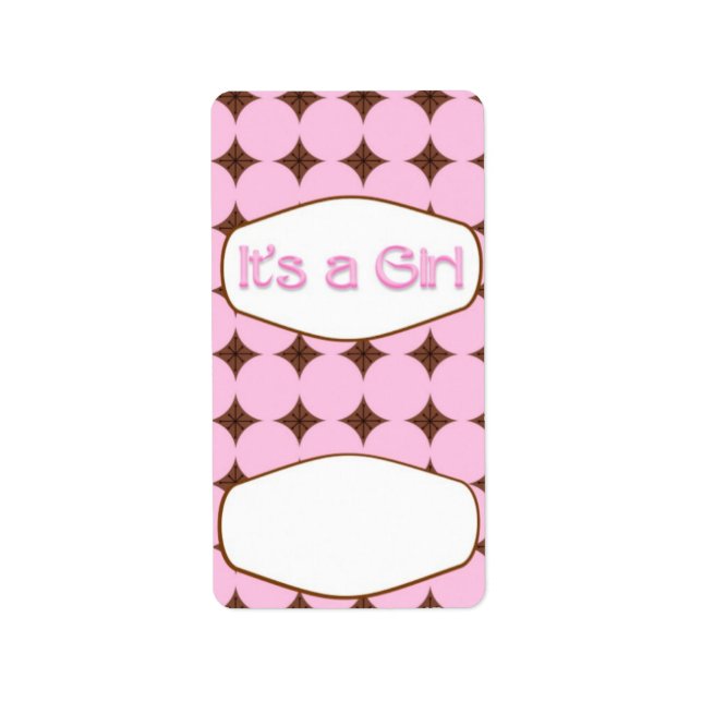 Baby Pink Girl Hersheys Miniature Candy bar wrap Label (Front)