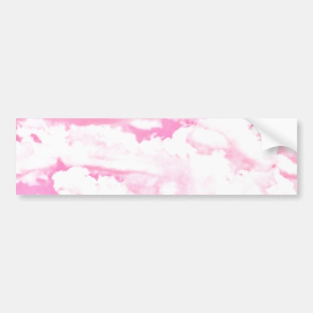 Baby Pink Happy Clouds Decor Bumper Sticker (Front)