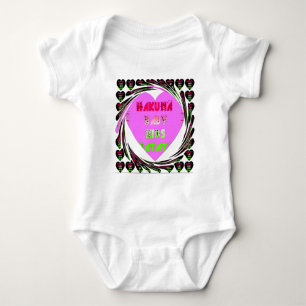 Baby Pink Hearts Hakuna Matata Baby Kids Design.p Bodysuit