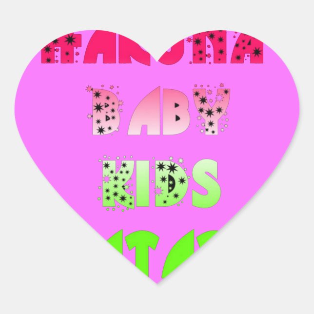 Baby Pink  Hearts Hakuna Matata Baby Kids Design.p Heart Sticker (Front)