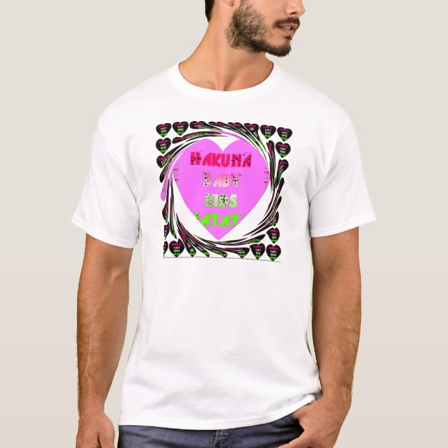 Baby Pink  Hearts Hakuna Matata Baby Kids Design.p T-Shirt (Front)