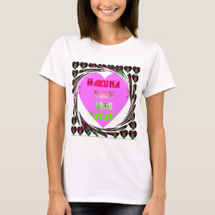 Baby Pink Hearts Hakuna Matata Baby Kids Design.p T-Shirt