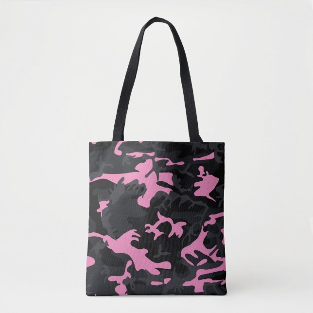 Baby Pink Highlights Camo Tote Bag (Front)