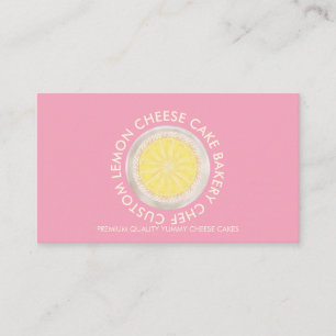 Baby Pink Homemade Cheesecake Bakery Business Card