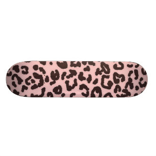 Baby Pink Leopard Animal Print Skateboard
