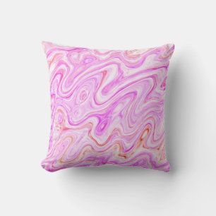 Baby Pink Marble Texture Abstract Liquid Paint Cushion