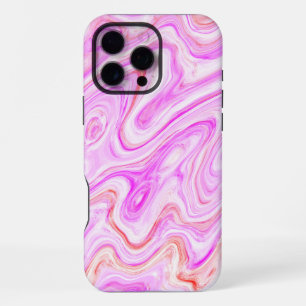 Baby Pink Marble Texture Abstract Liquid Paint iPhone 16 Pro Max Case