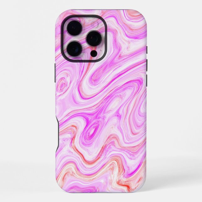 Baby Pink Marble Texture Abstract Liquid Paint iPhone Case (Back)