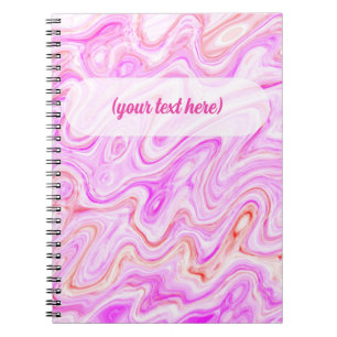 Baby Pink Marble Texture Abstract Liquid Paint Notebook