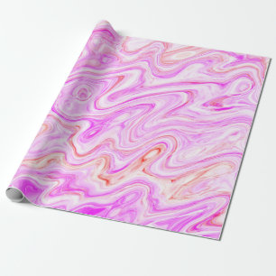 Baby Pink Marble Texture Abstract Liquid Paint Wrapping Paper