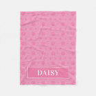Baby Pink Paws Monogram Pet Fleece Blanket