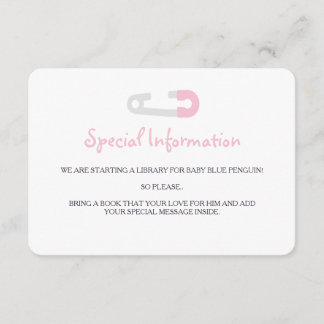 Baby Pink Penguin Information Inserts