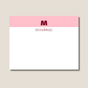 Baby Pink Personalised Name Letter Monogram Card
