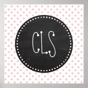 Baby Pink Polka Dots; Chalkboard Poster