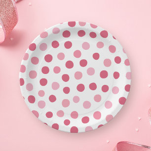 Baby Pink Polka Dots Paper Plate